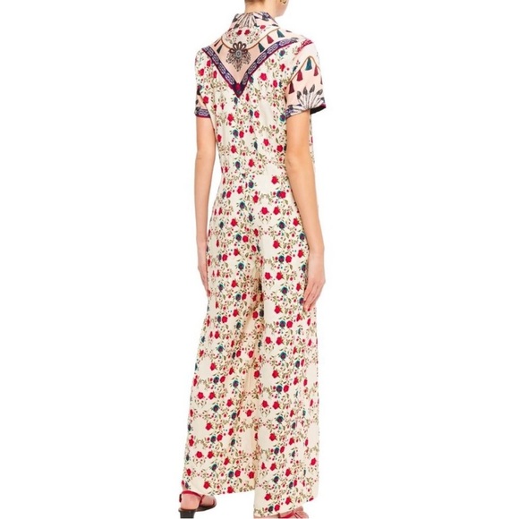 SANDRO Delfine printed twill and jacquard wide-leg jumpsuit Size 40 US 8 - Picture 2 of 10